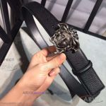 AAA Copy Versace Engraved Leather Belt - Medusa Buckle In SS